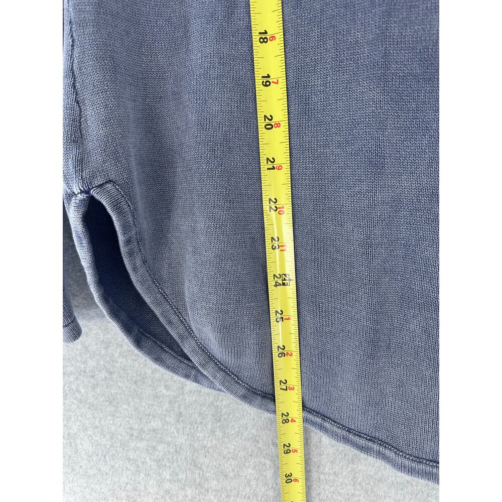 PBJ Blues Women's sz S 1/4 ZIp Washed Blue Sweater 100% Cotton Knit Comfort Cozy - Picture 6 of 10